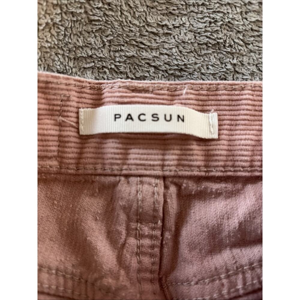 PacSun High Rise Wide Leg Corduroy Pants Jeans 24 Button Fly Peach Blush - Picture 3 of 11